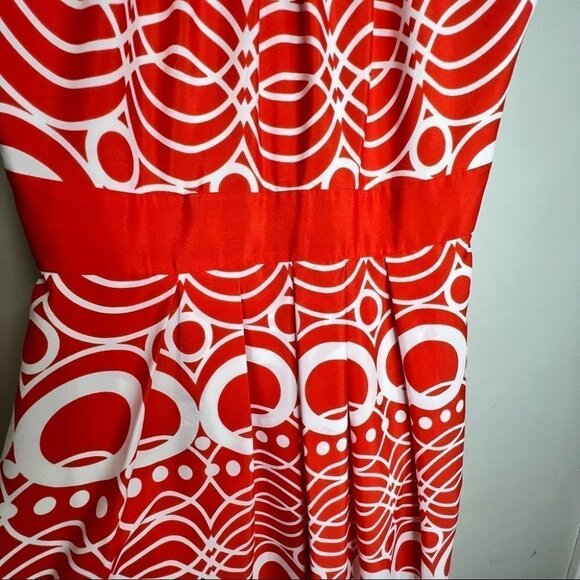 Eliza J Maxi Dress Halter Necklace Circle Abstract Print  Size 4 - Picture 7 of 12